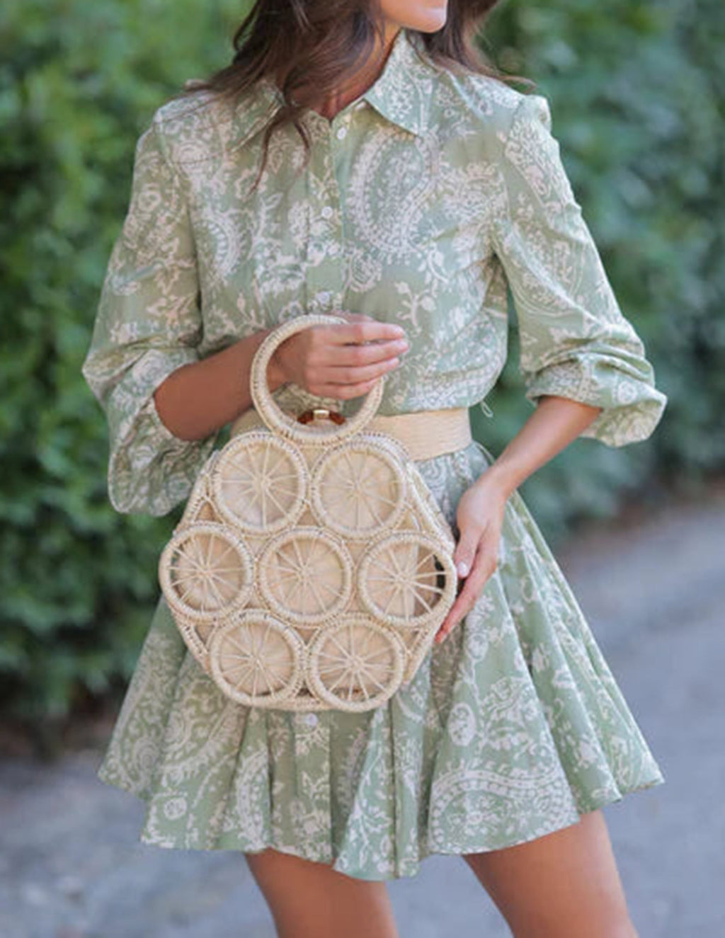 Sunny Woven Straw Tote with Handle