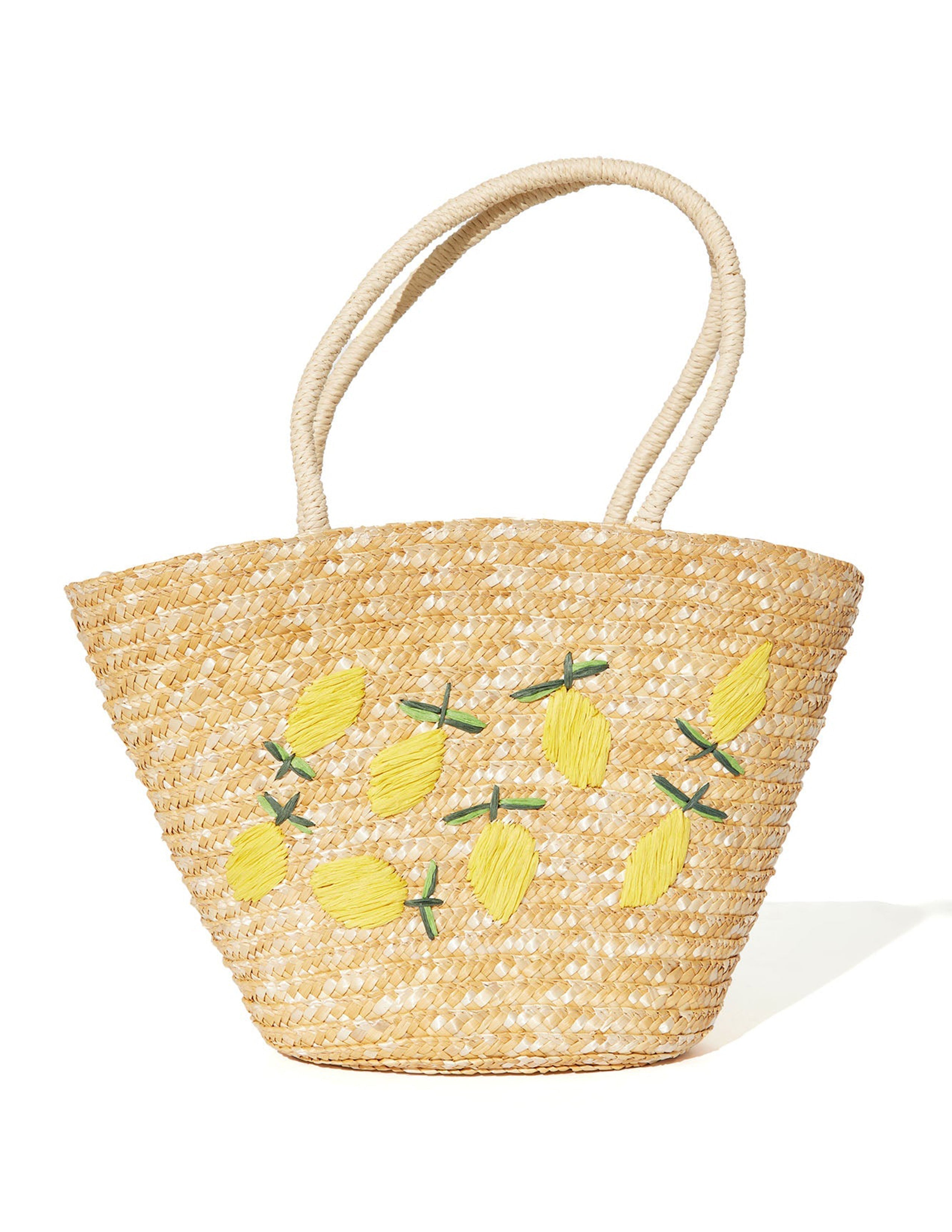 Organic Lemon Print Tote Bag