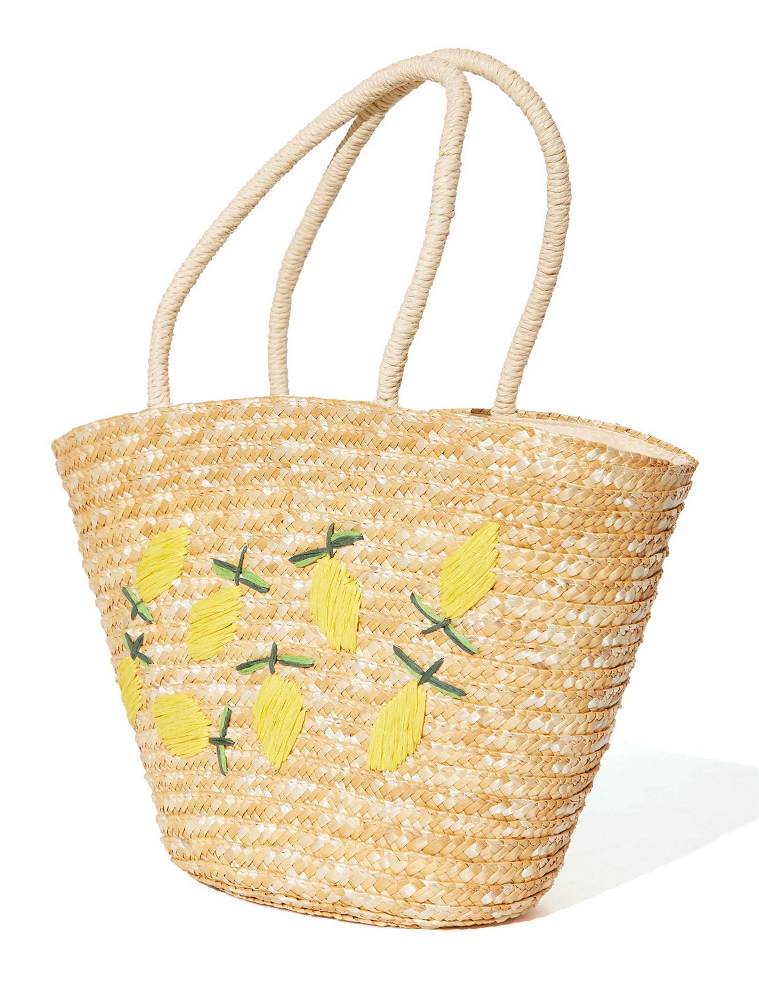 Organic Lemon Print Tote Bag