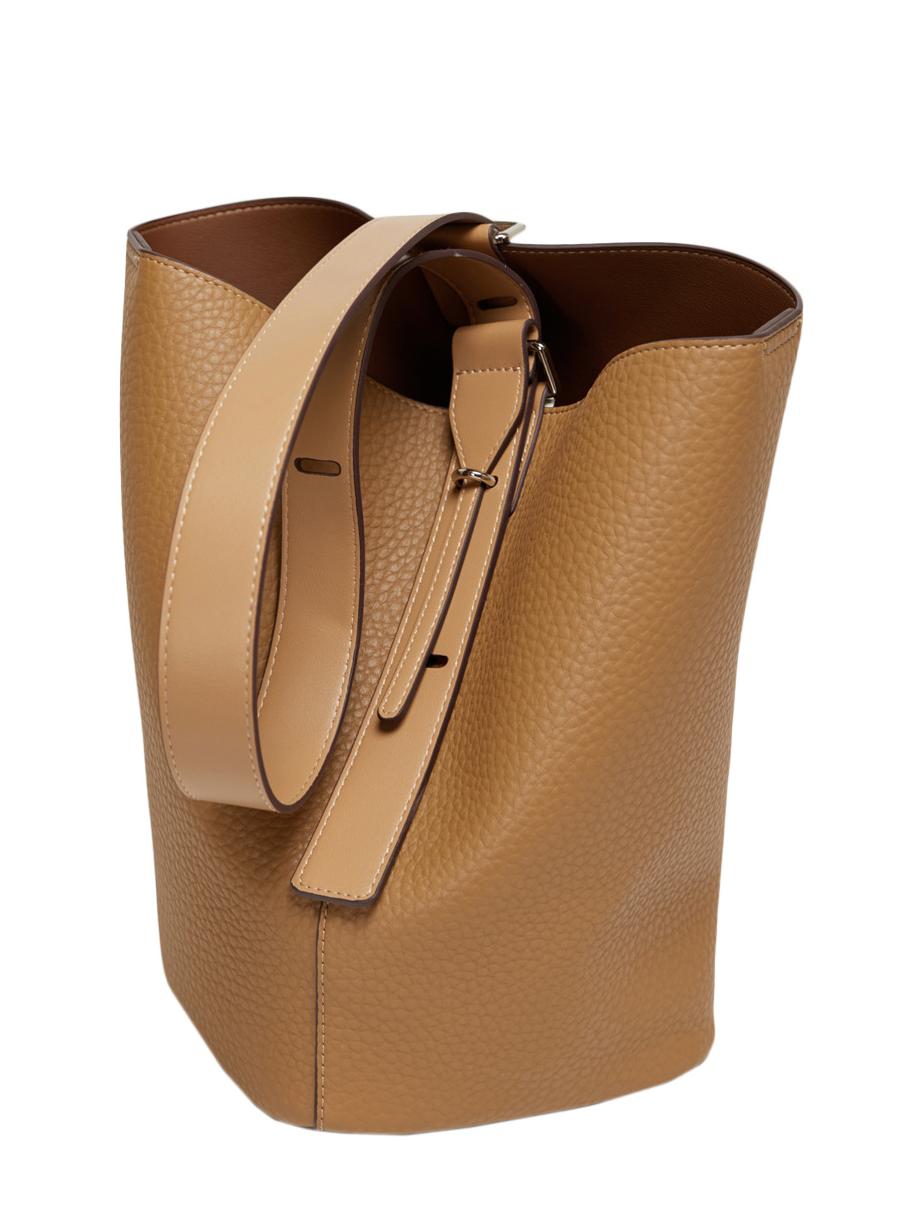 Adjustable Soft Leather Bucket Bag