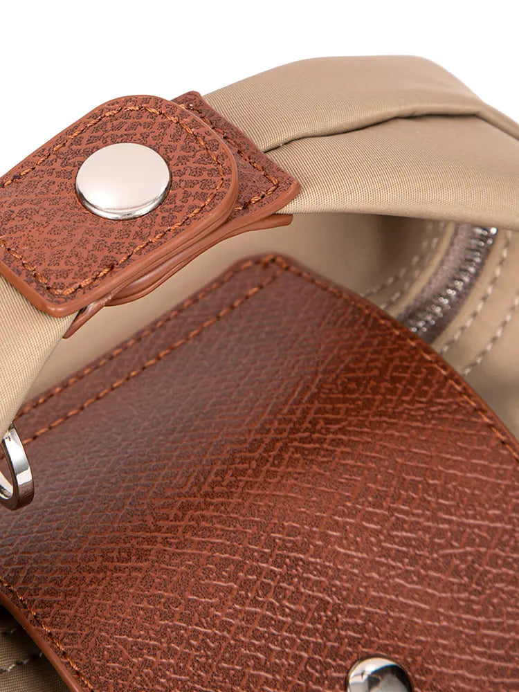 Color-Blocked PU Leather Dumpling Shoulder and Crossbody Bag