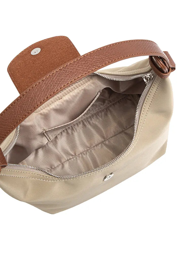 Color-Blocked PU Leather Dumpling Shoulder and Crossbody Bag