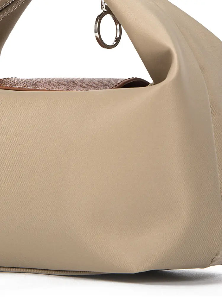 Color-Blocked PU Leather Dumpling Shoulder and Crossbody Bag
