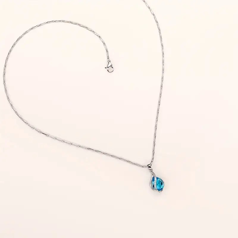 Evelina – Light Sapphire Teardrop Pendant