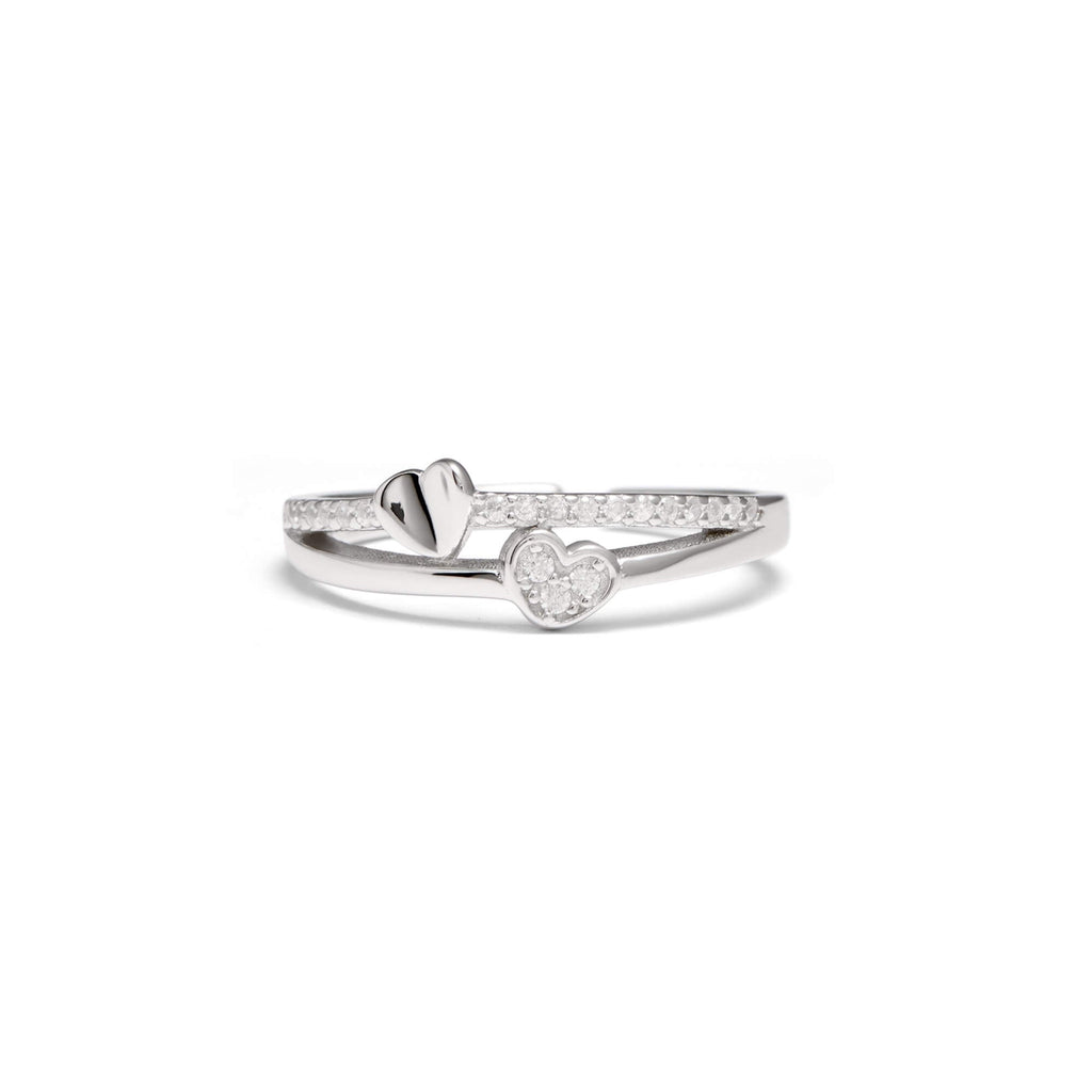 Matching Twin Heart Rings for Mother and Daughter