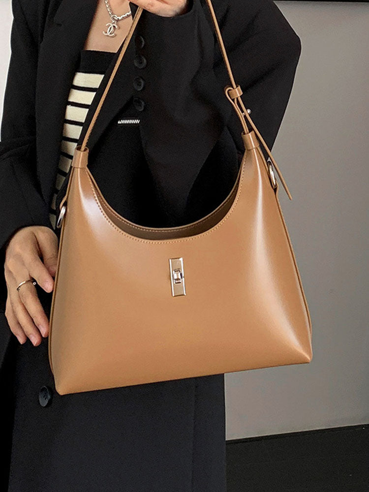 Half Moon Shaped Leather Crossbody Bag