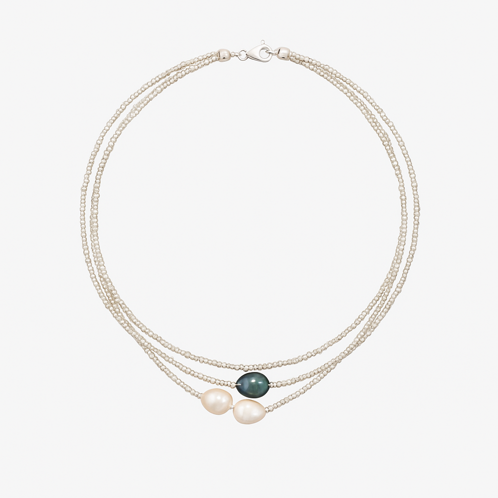 Helene – Elegant Multi-Strand Pearl Necklace in Serene Natural Hues