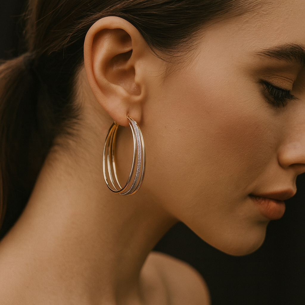 Lia – Vintage-Inspired Gold-Plated Hoop Earrings