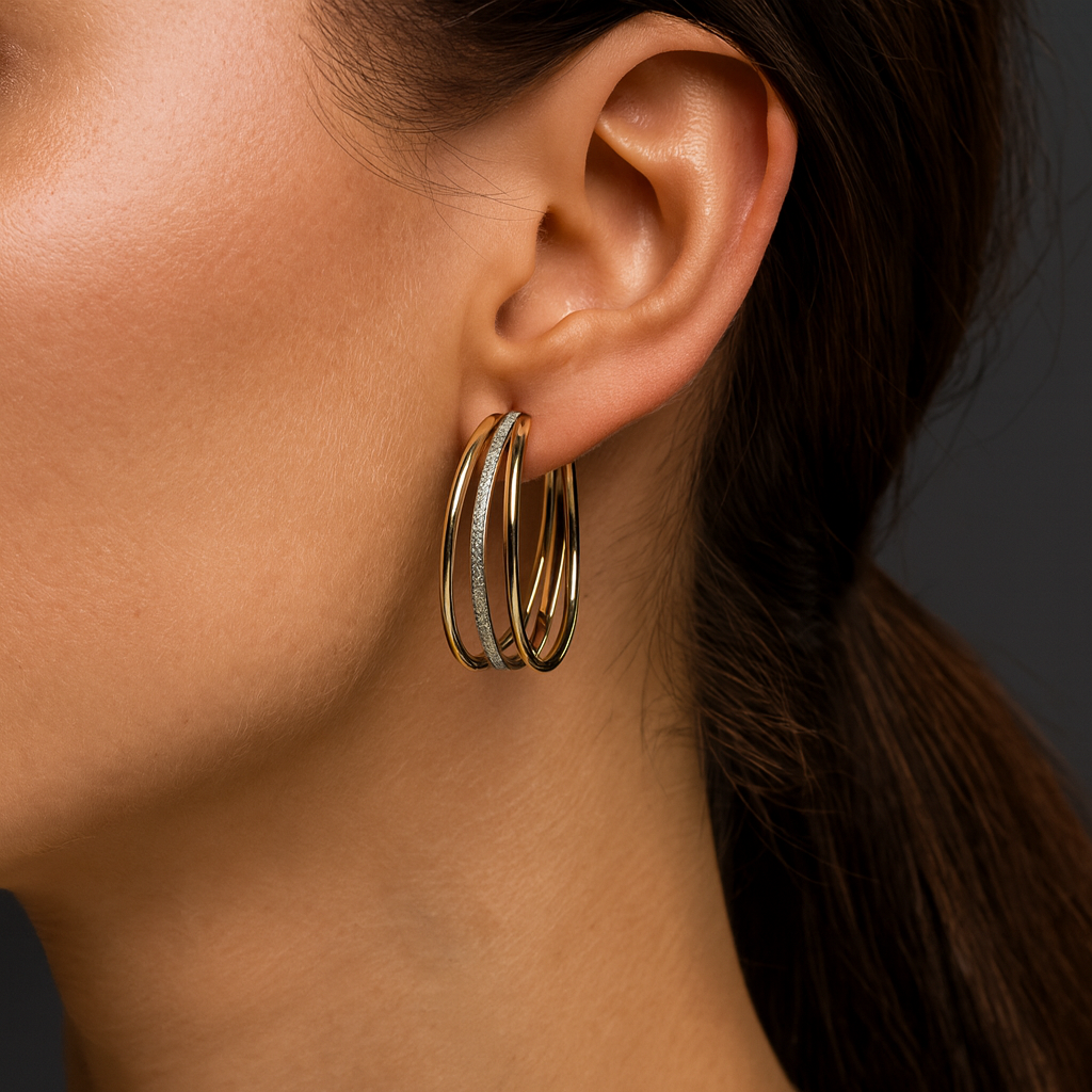 Lia – Vintage-Inspired Gold-Plated Hoop Earrings