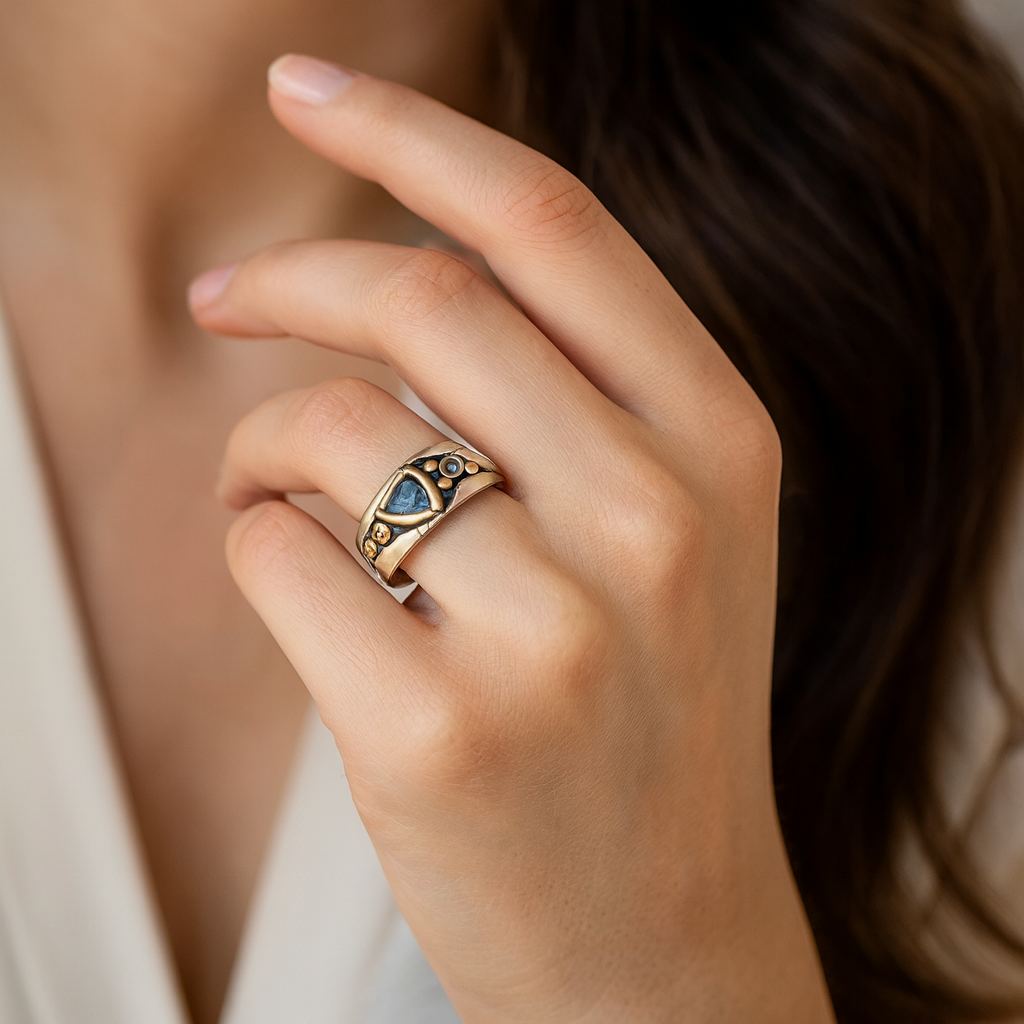 Leonie – Retro Blue Crystal Ring