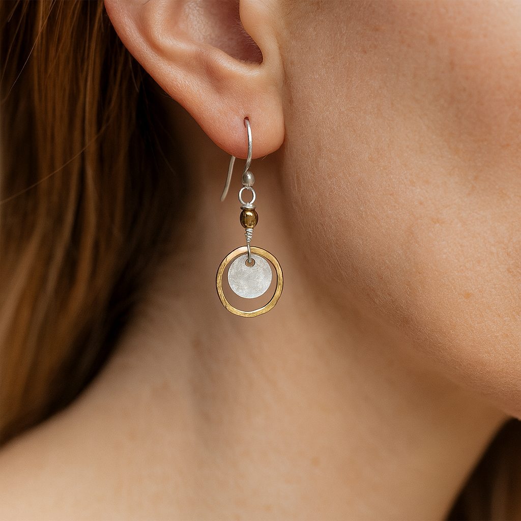 Christa – Retro Gold and Silver Earrings