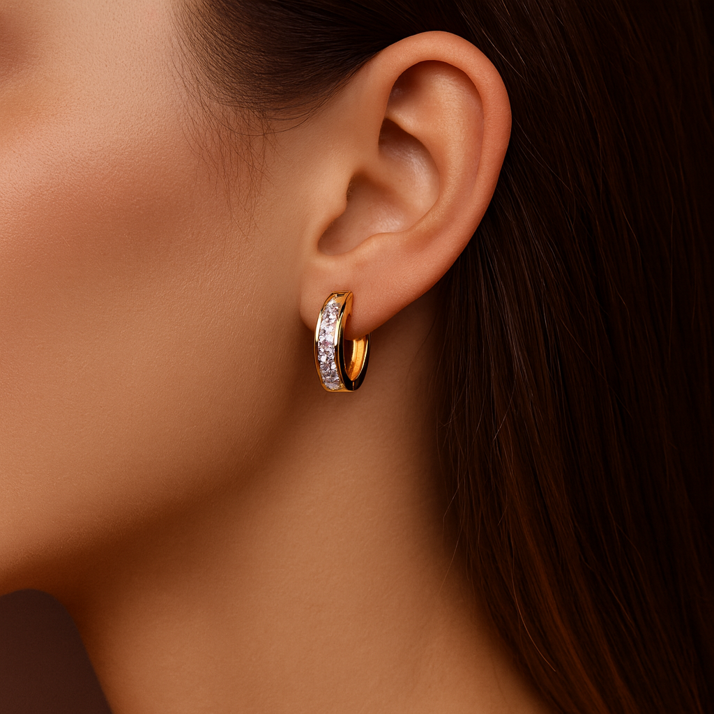 Paulina – Sophisticated Gold and Crystal Earrings