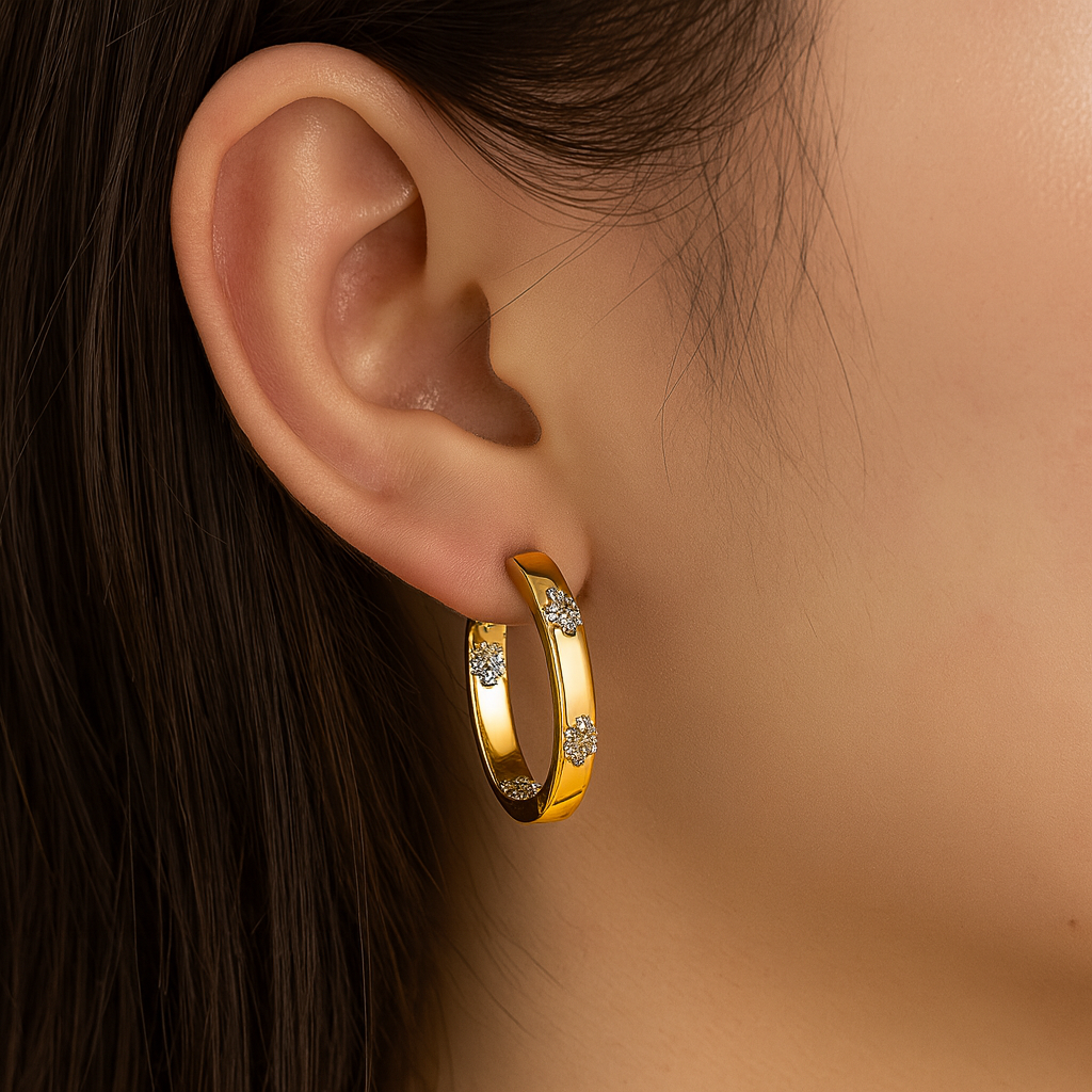 Aurelia – Retro Gold Floral Earrings