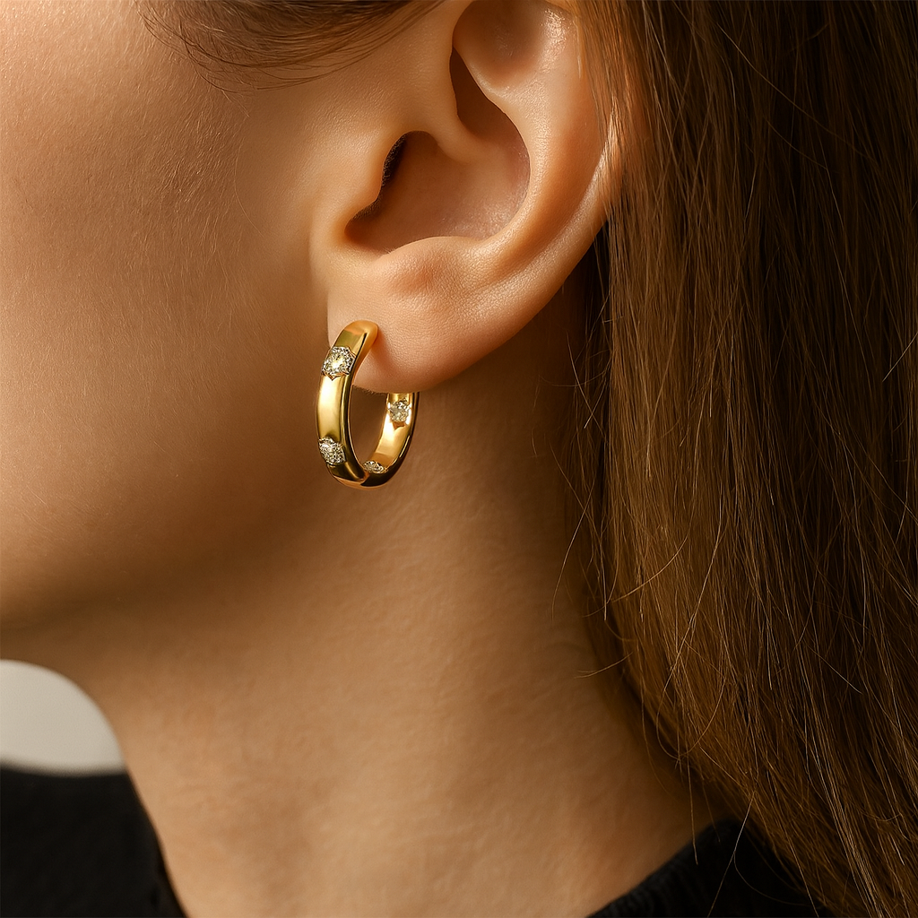 Aurelia – Retro Gold Floral Earrings