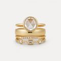 Retro Gold Ring Adorned with Zirconia