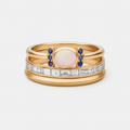 Theresa – Elegant Gold Ring Featuring a Dazzling Opal and Sleek Design