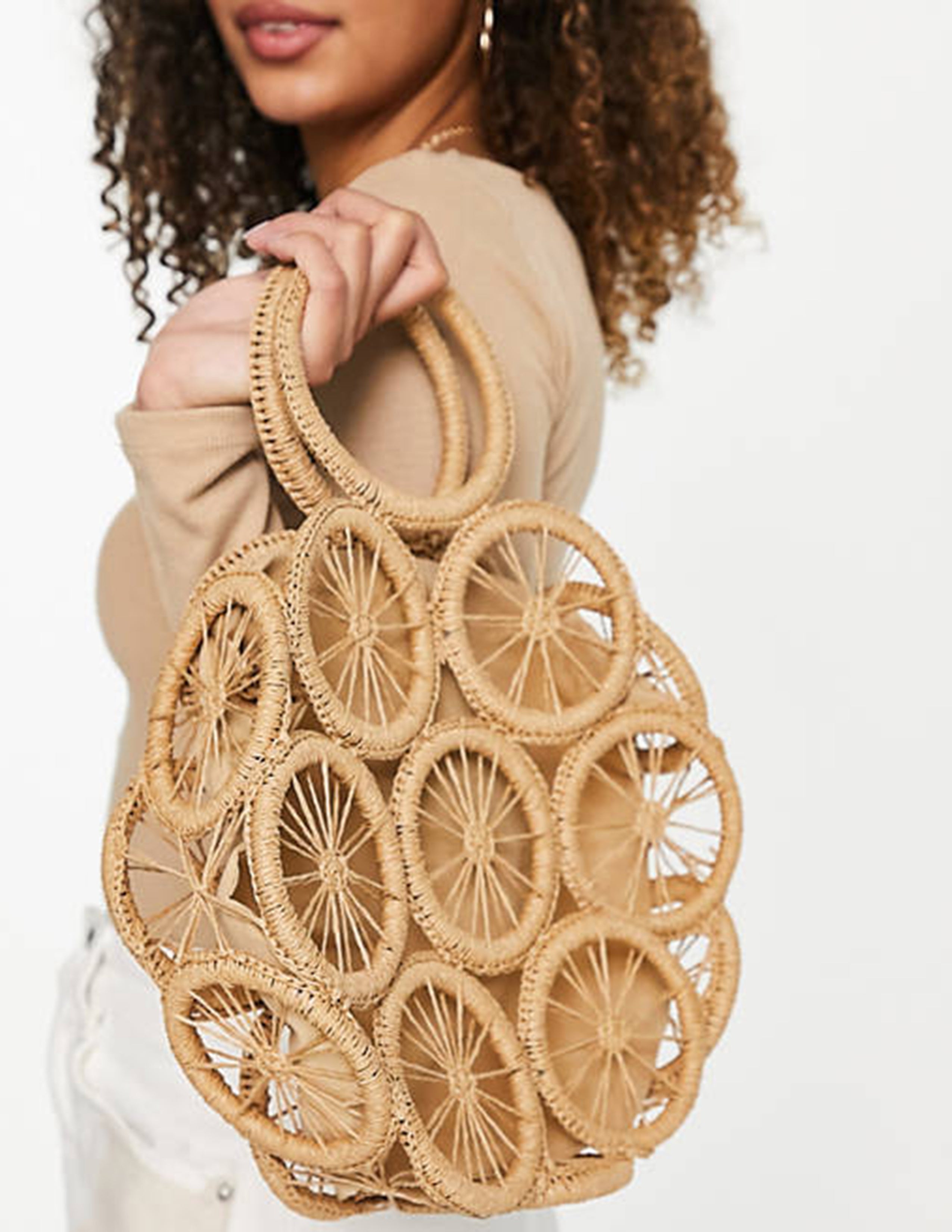 Sunny Woven Straw Tote with Handle
