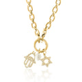 Star of David & Hamsa Hand Necklace - Gold Filled