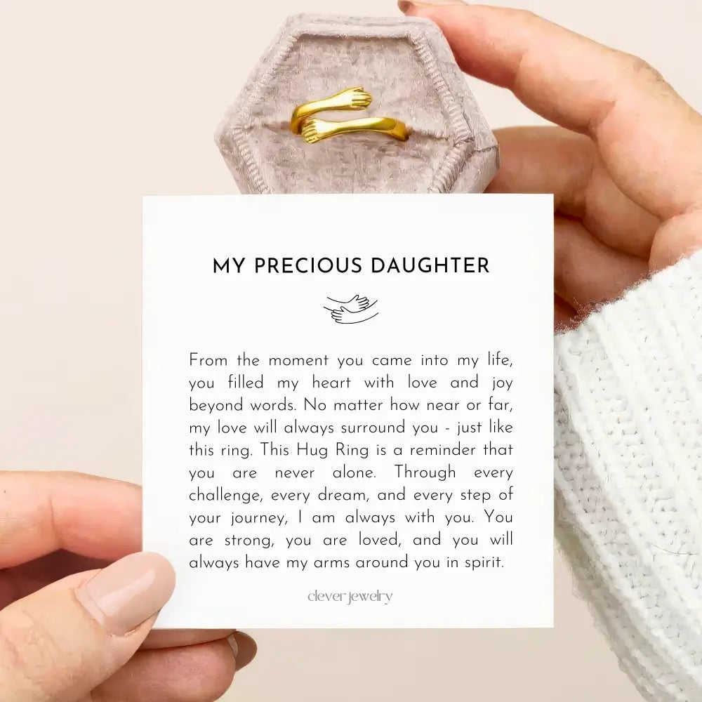 Gold Hug Ring for My Cherished Daughter