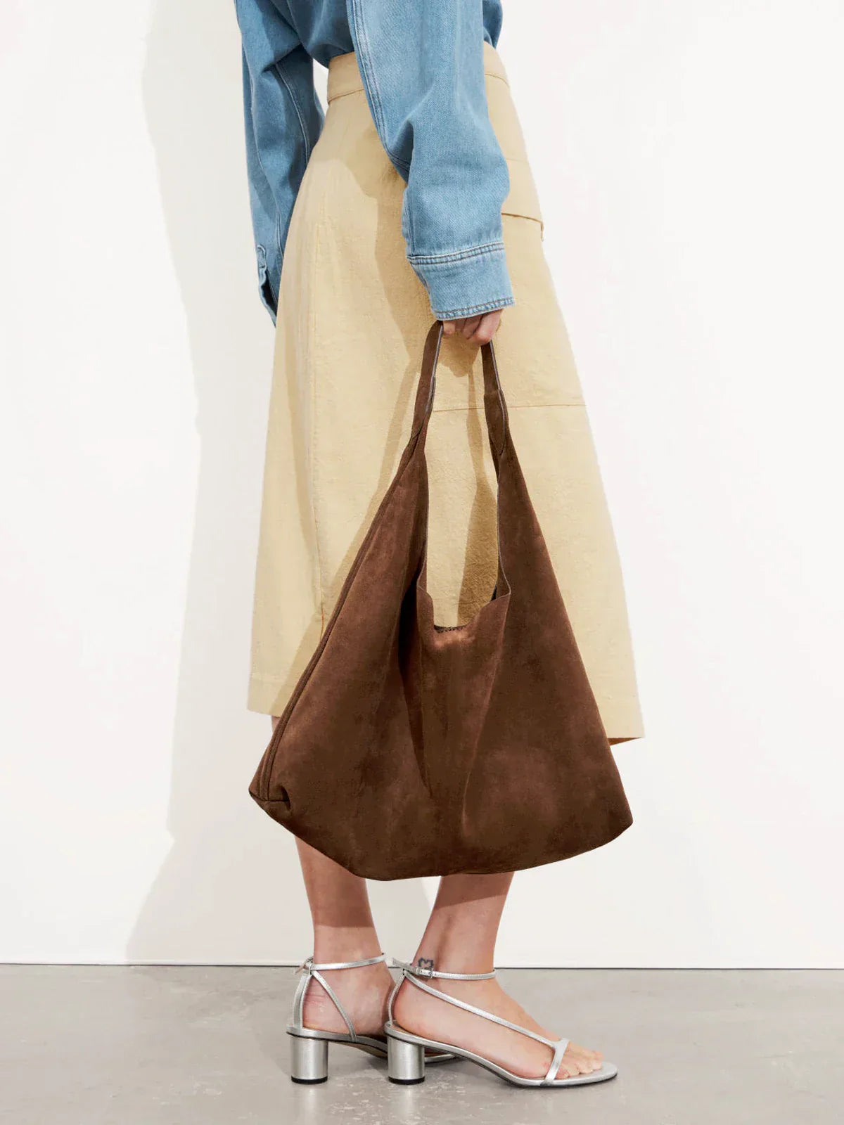 Luxurious Matte Suede Tote Bag