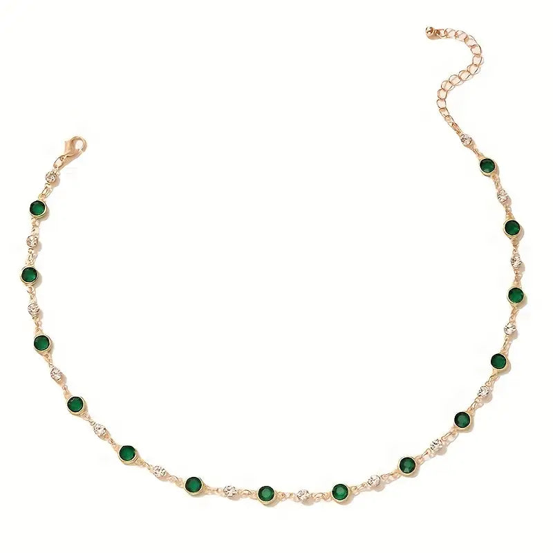 Emerald Green Gemstone Pendant Necklace