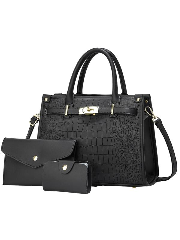 ALENOR – Large Capacity Crocodile-Embossed Crossbody Handbag Set