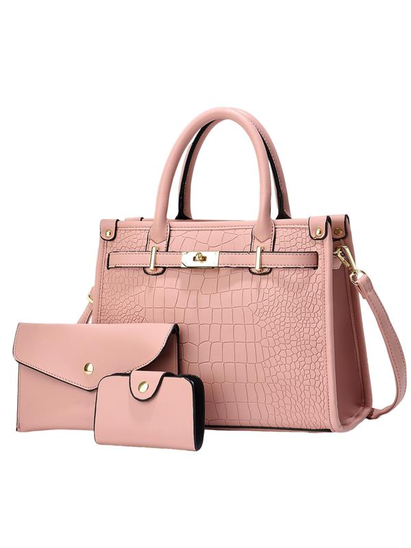 ALENOR – Large Capacity Crocodile-Embossed Crossbody Handbag Set