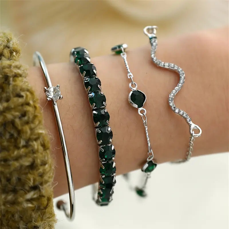 Emerald-Inspired Gemstone Bracelet Collection