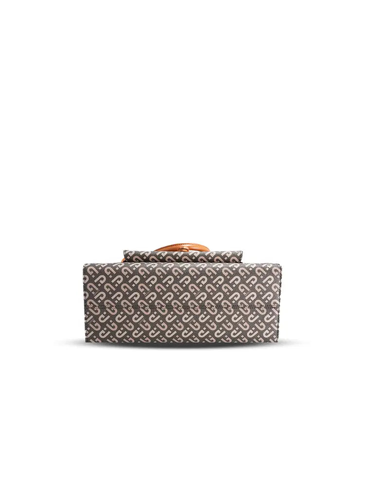 Spacious Letter-Print Underarm Tote Bag