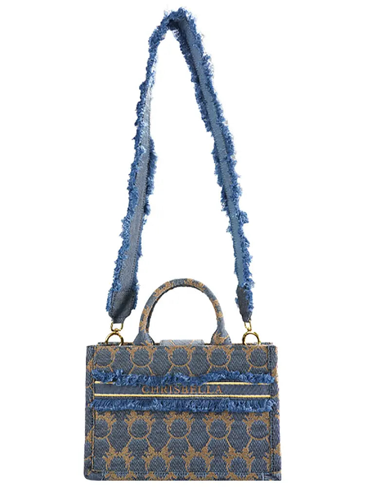 Denim Shoulder Tote Bag