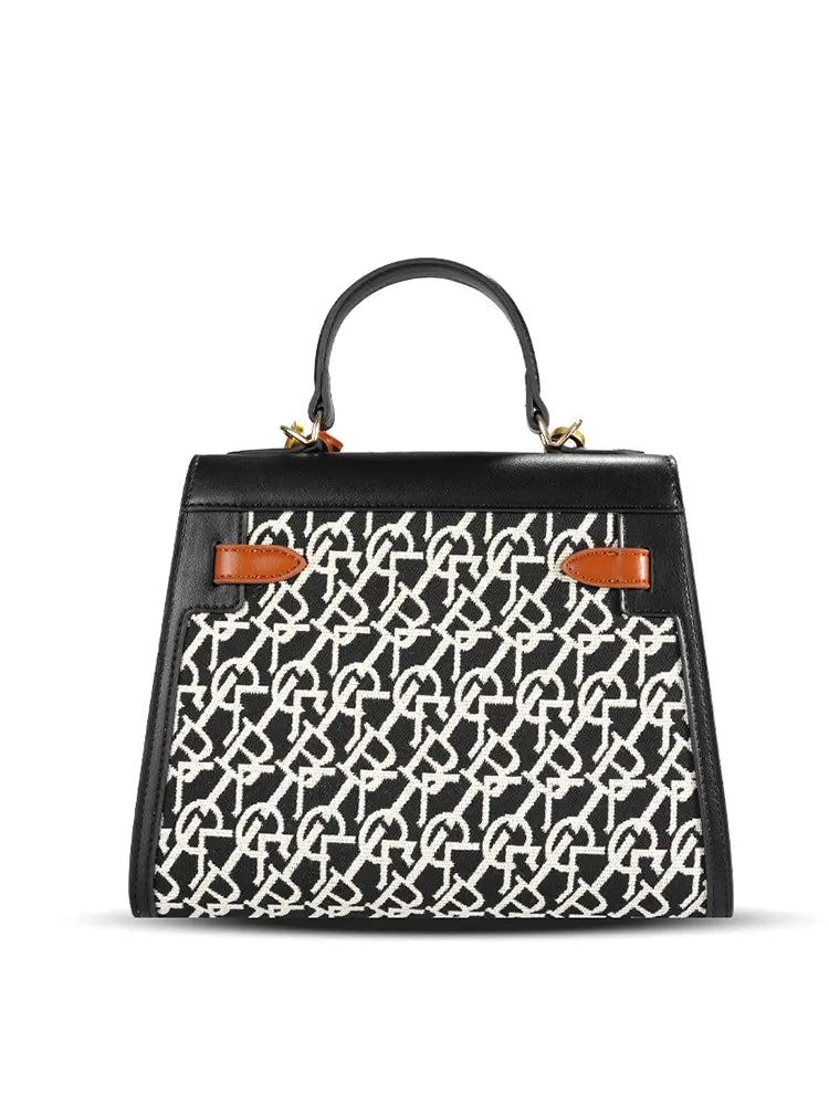 Designer Jacquard Stitch Kelly-Inspired Shoulder and Top Handle Bag