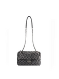 Quilted Chain Shoulder Bag in Washed Denim