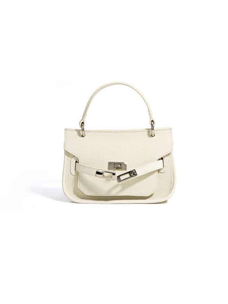 Double Buckle Metal Handheld Kelly Bag