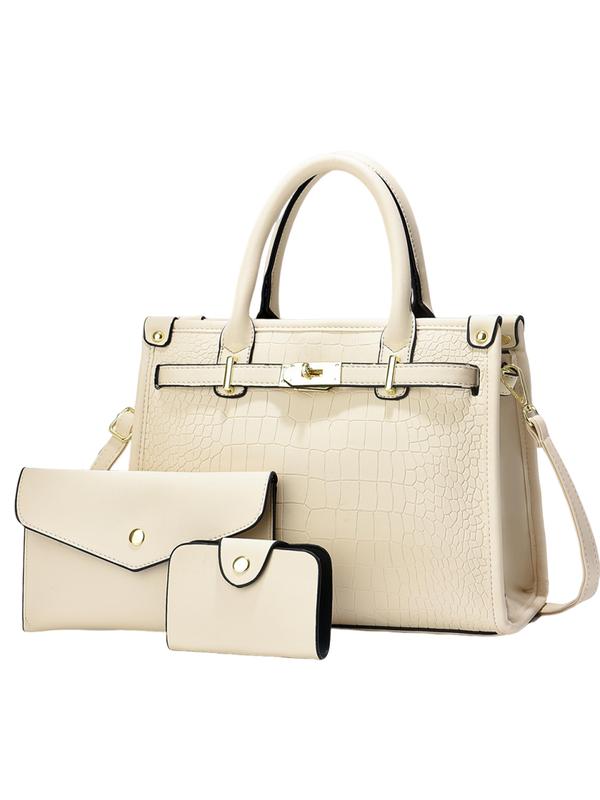 ALENOR – Large Capacity Crocodile-Embossed Crossbody Handbag Set