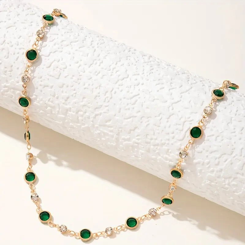 Emerald Green Gemstone Pendant Necklace