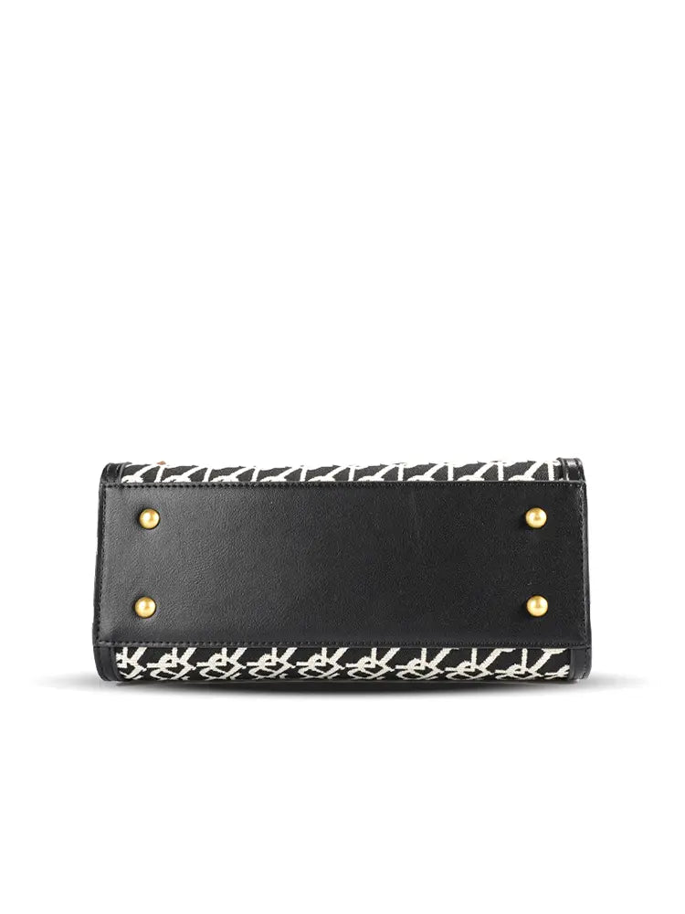 Designer Jacquard Stitch Kelly-Inspired Shoulder and Top Handle Bag