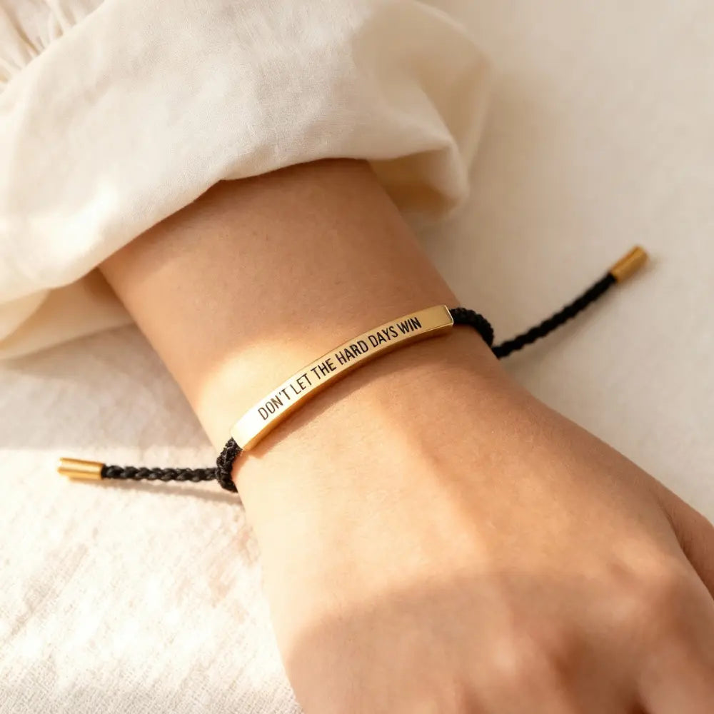 Conquer Tough Days - Inspirational Bracelet