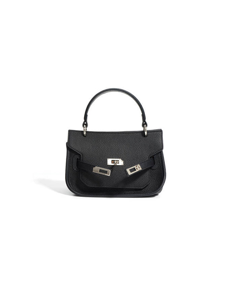 Double Buckle Metal Handheld Kelly Bag
