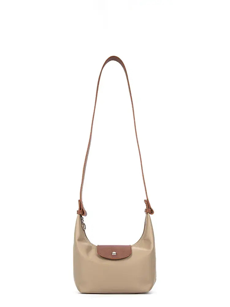 Color-Blocked PU Leather Dumpling Shoulder and Crossbody Bag
