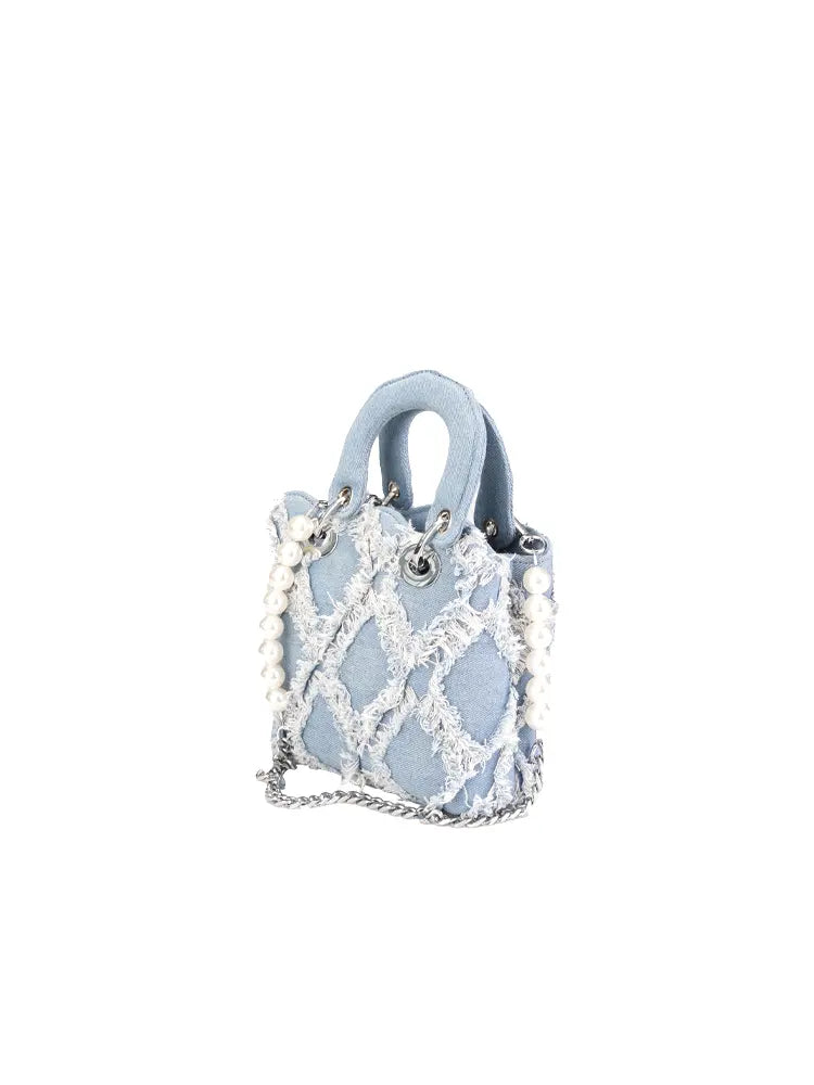 New Summer Denim Flap Shoulder Bag with Top Handle