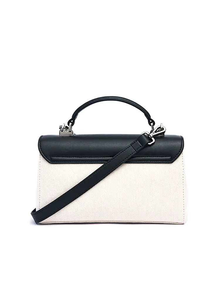Fresh Pebbled Leather and Canvas Crossbody Shoulder Tote