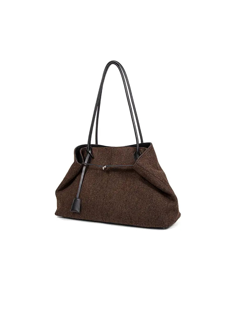Shearling Wool Top Handle Crossbody Shoulder Bag