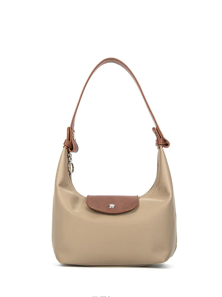 Color-Blocked PU Leather Dumpling Shoulder and Crossbody Bag