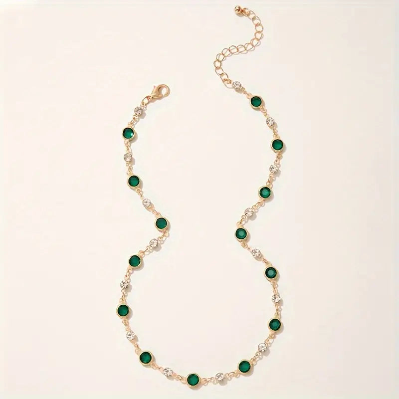 Emerald Green Gemstone Pendant Necklace