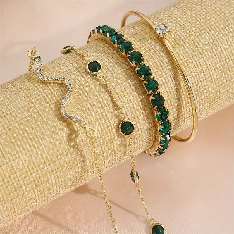 Emerald-Inspired Gemstone Bracelet Collection