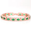 Bold Gold Bracelet with Emerald Green Accents