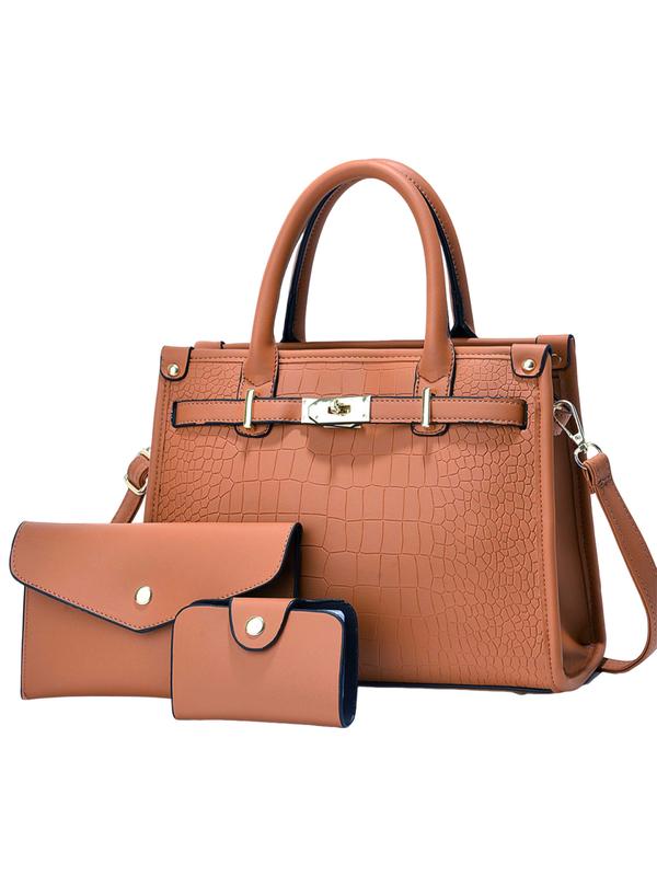 ALENOR – Large Capacity Crocodile-Embossed Crossbody Handbag Set