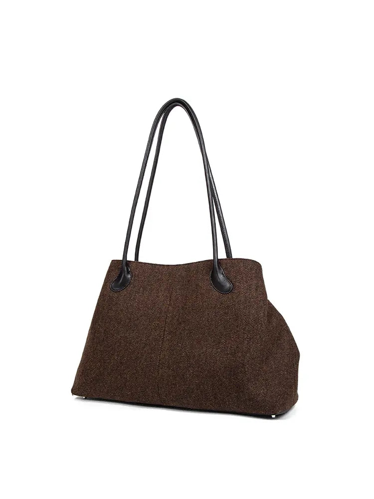 Shearling Wool Top Handle Crossbody Shoulder Bag