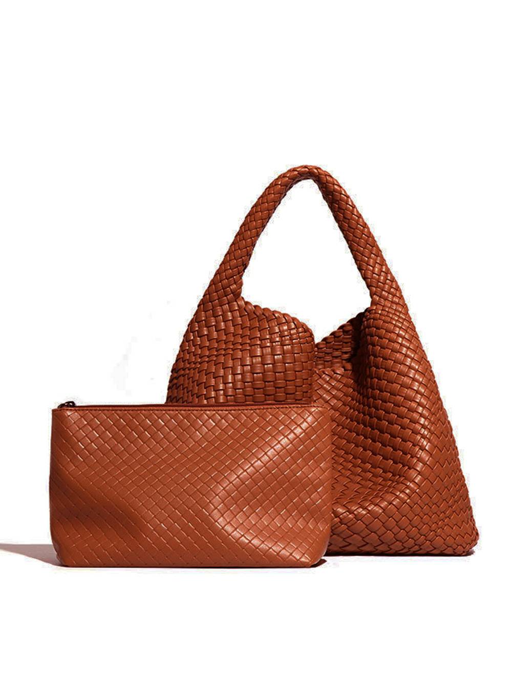 Eco-Friendly Vegan Intrecciato Shoulder Bag