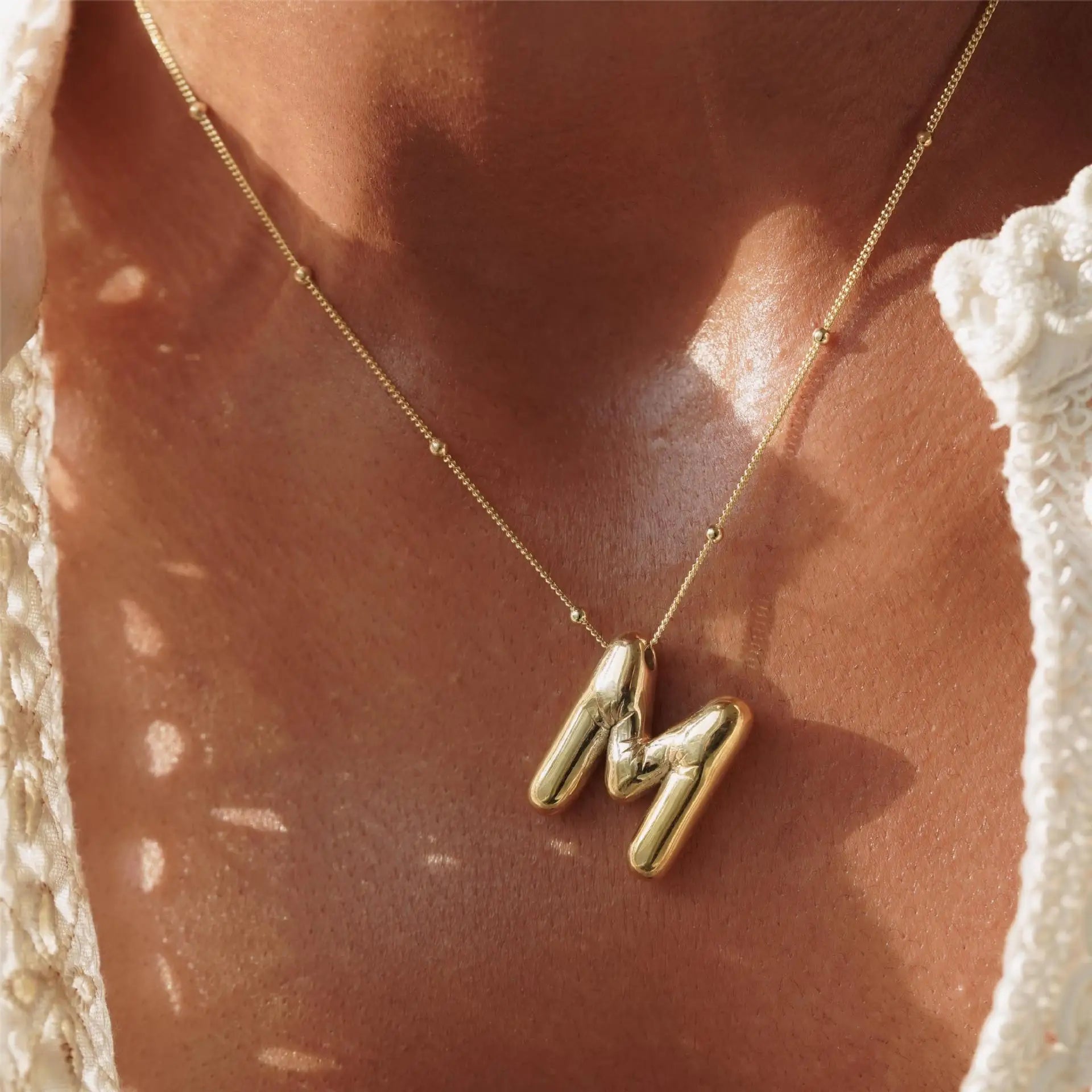 Irena – Gold Initial Charm Necklace